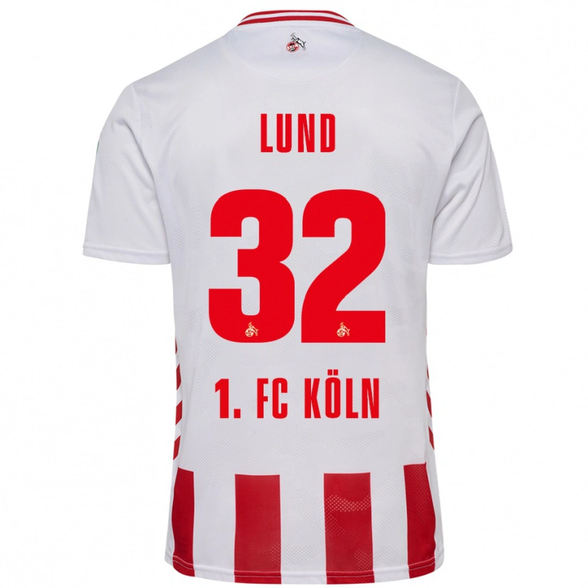 Danxen Kinderen Kristoffer Lund #32 Wit Rood Thuisshirt Thuistenue 2025/26 T-Shirt