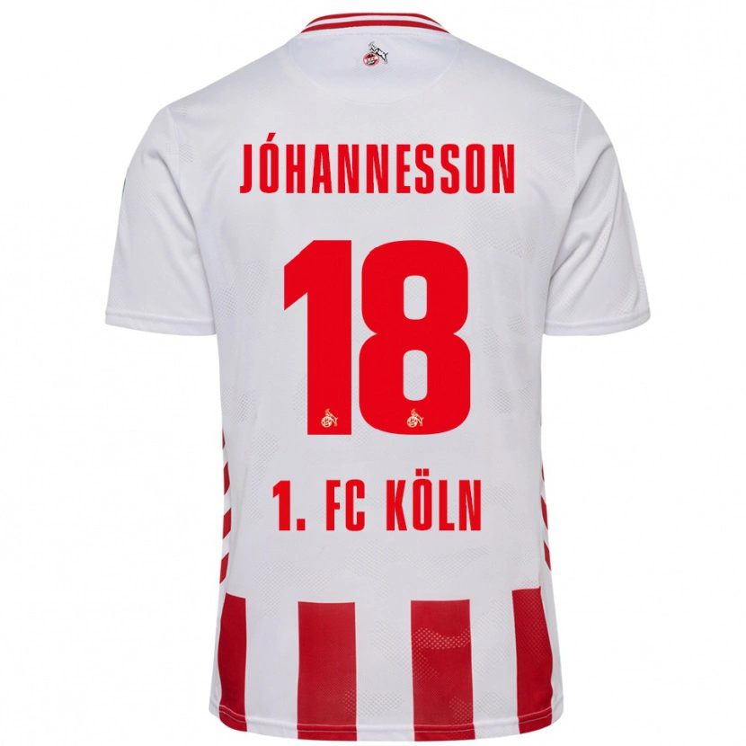 Danxen Kinderen Ísak Jóhannesson #18 Wit Rood Thuisshirt Thuistenue 2025/26 T-Shirt