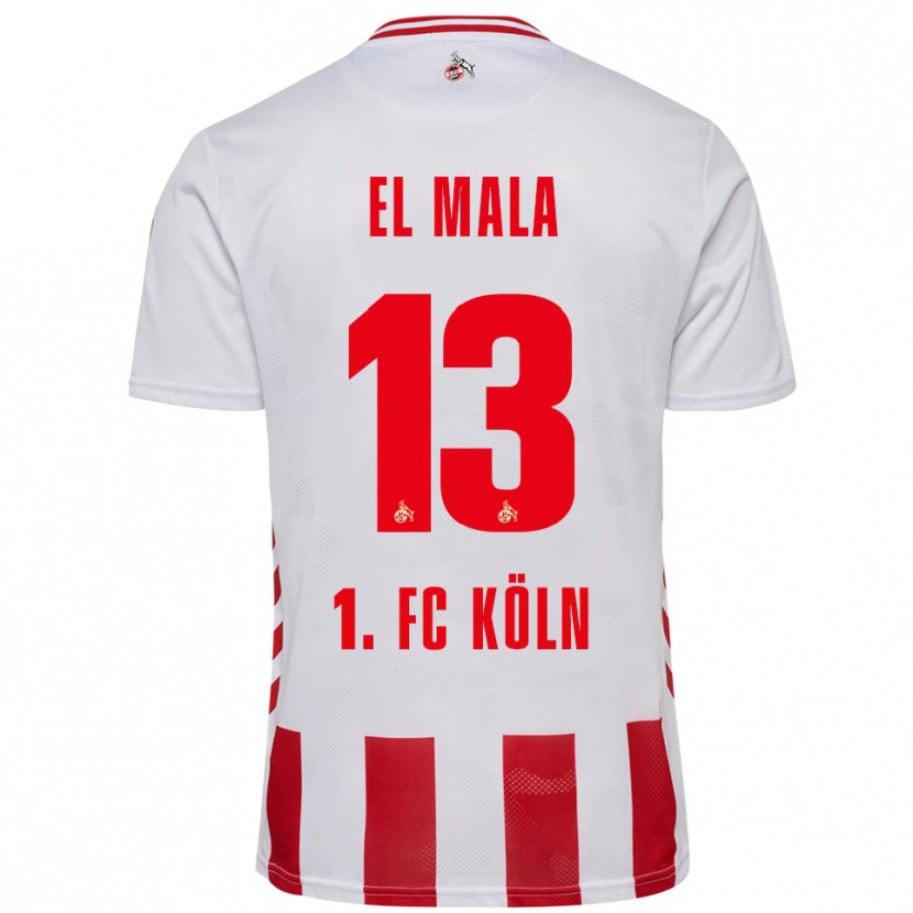 Danxen Kinderen Said El Mala #13 Wit Rood Thuisshirt Thuistenue 2025/26 T-Shirt