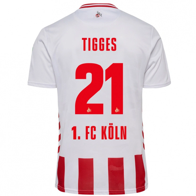 Danxen Kinderen Steffen Tigges #21 Wit Rood Thuisshirt Thuistenue 2025/26 T-Shirt