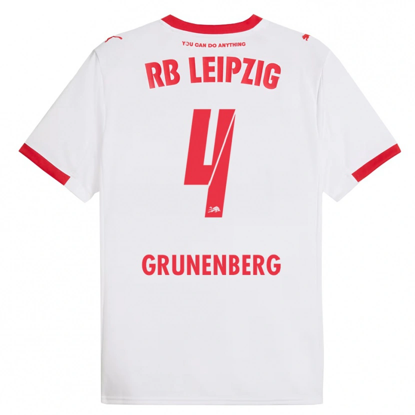 Danxen Kinderen Rucy Grunenberg #4 Wit Rood Thuisshirt Thuistenue 2025/26 T-Shirt