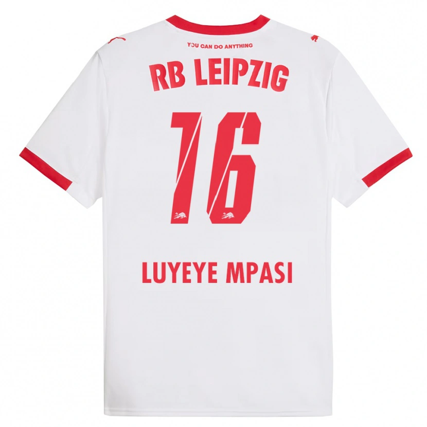 Danxen Kinderen Seal Luyeye Mpasi #16 Wit Rood Thuisshirt Thuistenue 2025/26 T-Shirt