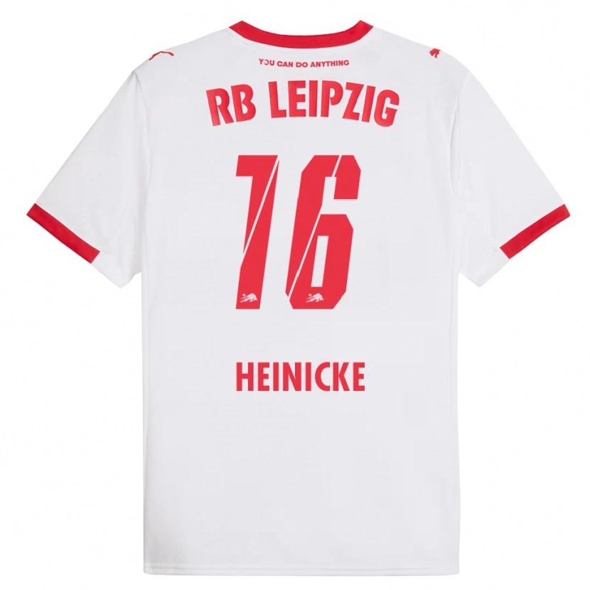 Danxen Kinderen Niklas Heinicke #16 Wit Rood Thuisshirt Thuistenue 2025/26 T-Shirt