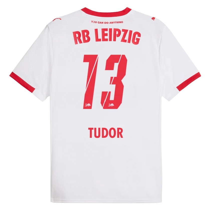 Danxen Kinderen Aaron Tudor #13 Wit Rood Thuisshirt Thuistenue 2025/26 T-Shirt