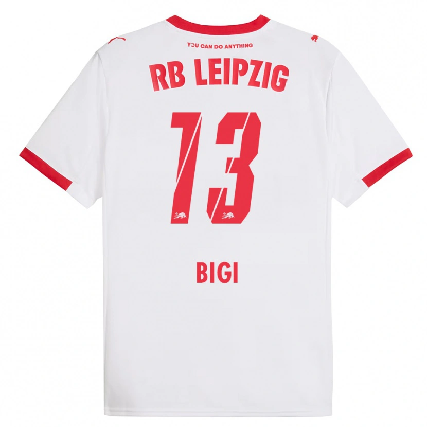 Danxen Kinderen Samim Bigi #13 Wit Rood Thuisshirt Thuistenue 2025/26 T-Shirt