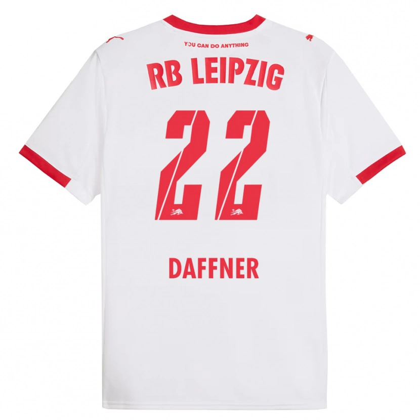 Danxen Kinderen Felix Daffner #22 Wit Rood Thuisshirt Thuistenue 2025/26 T-Shirt