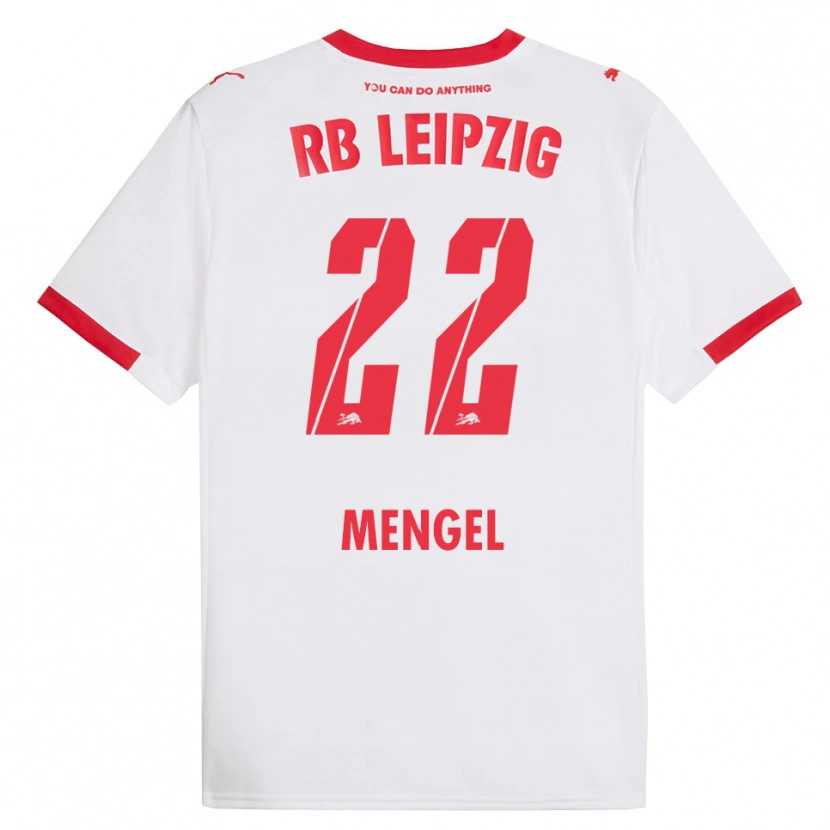 Danxen Kinderen Luca Mengel #22 Wit Rood Thuisshirt Thuistenue 2025/26 T-Shirt