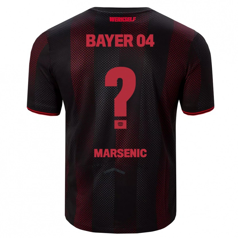 Danxen Kinderen Matija Marsenic #0 Zwart Rood Thuisshirt Thuistenue 2025/26 T-Shirt