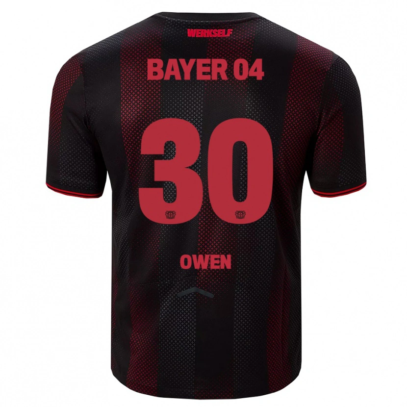 Danxen Kinderen Emmanuel Chigozie Owen #30 Zwart Rood Thuisshirt Thuistenue 2025/26 T-Shirt