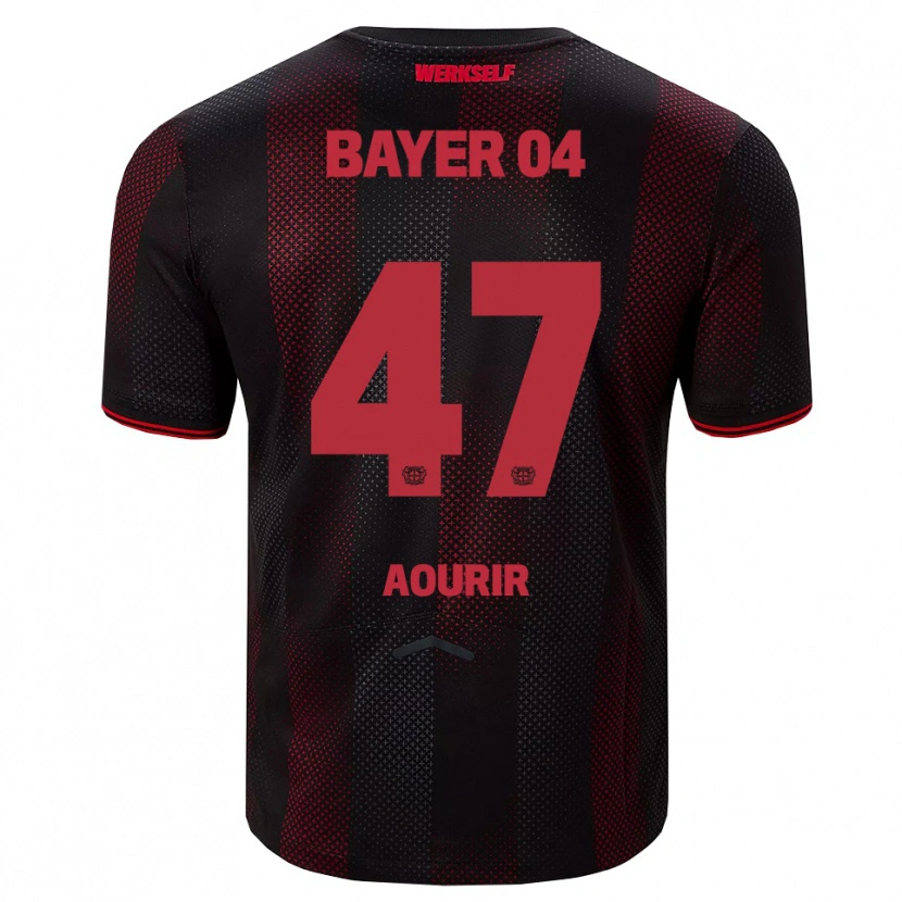 Danxen Kinderen Ayman Aourir #47 Zwart Rood Thuisshirt Thuistenue 2025/26 T-Shirt