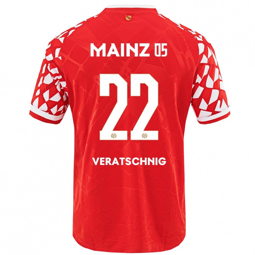 Danxen Kinderen Nikolas Veratschnig #22 Rood Wit Thuisshirt Thuistenue 2025/26 T-Shirt