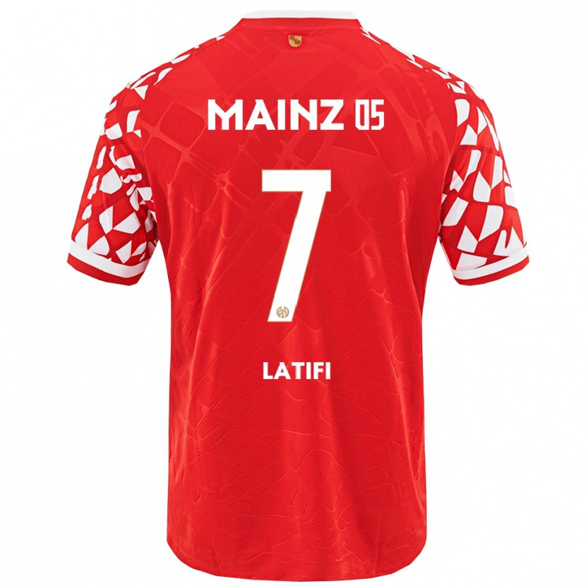 Danxen Kinderen Artan Latifi #7 Rood Wit Thuisshirt Thuistenue 2025/26 T-Shirt