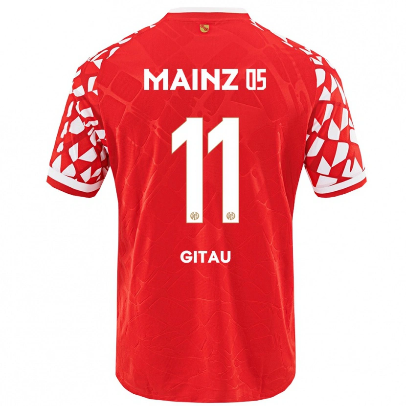 Danxen Kinderen Andre Gitau #11 Rood Wit Thuisshirt Thuistenue 2025/26 T-Shirt