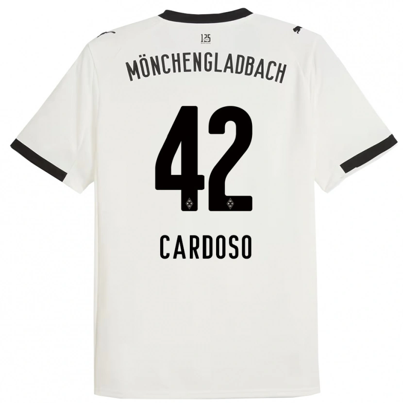 Danxen Kinderen Tiago Pereira Cardoso #42 Wit Zwart Thuisshirt Thuistenue 2025/26 T-Shirt