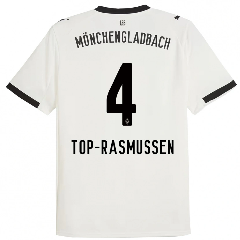 Danxen Kinderen Tristan Top-Rasmussen #4 Wit Zwart Thuisshirt Thuistenue 2025/26 T-Shirt