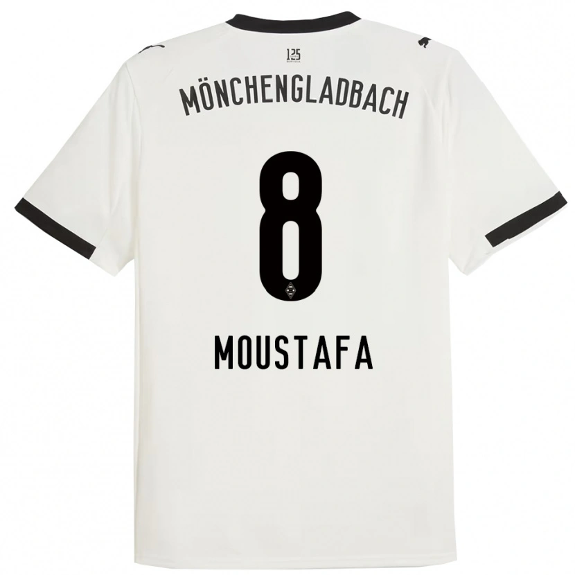 Danxen Kinderen Moustafa Ashraf Moustafa #8 Wit Zwart Thuisshirt Thuistenue 2025/26 T-Shirt