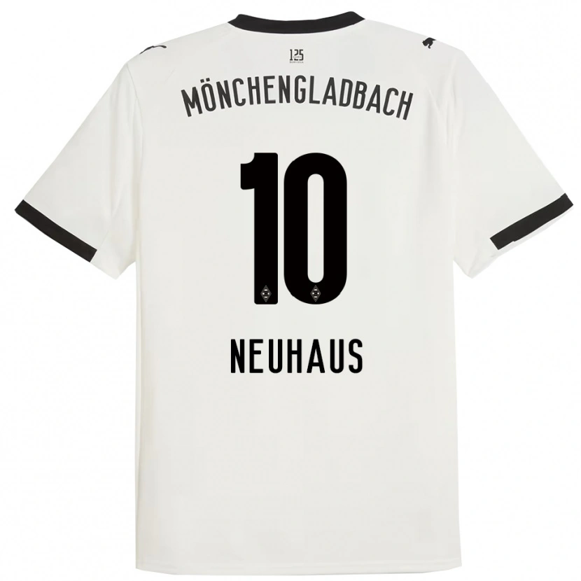 Danxen Kinderen Florian Neuhaus #10 Wit Zwart Thuisshirt Thuistenue 2025/26 T-Shirt