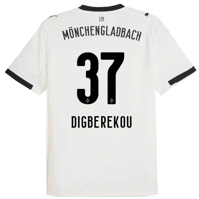 Danxen Kinderen Ibrahim Digberekou #37 Wit Zwart Thuisshirt Thuistenue 2025/26 T-Shirt