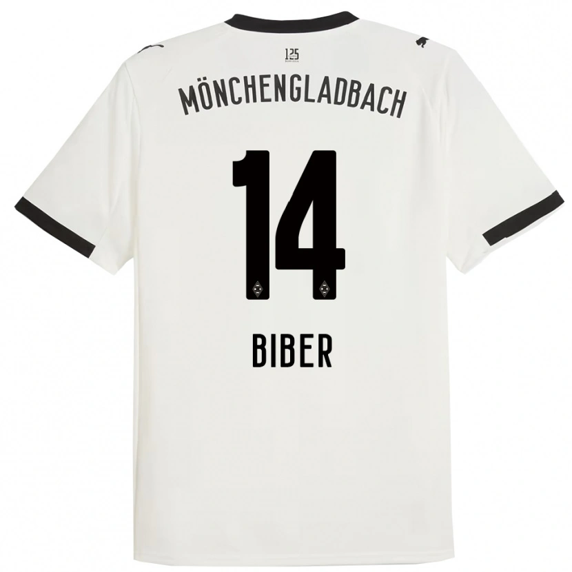 Danxen Kinderen Edin Biber #14 Wit Zwart Thuisshirt Thuistenue 2025/26 T-Shirt