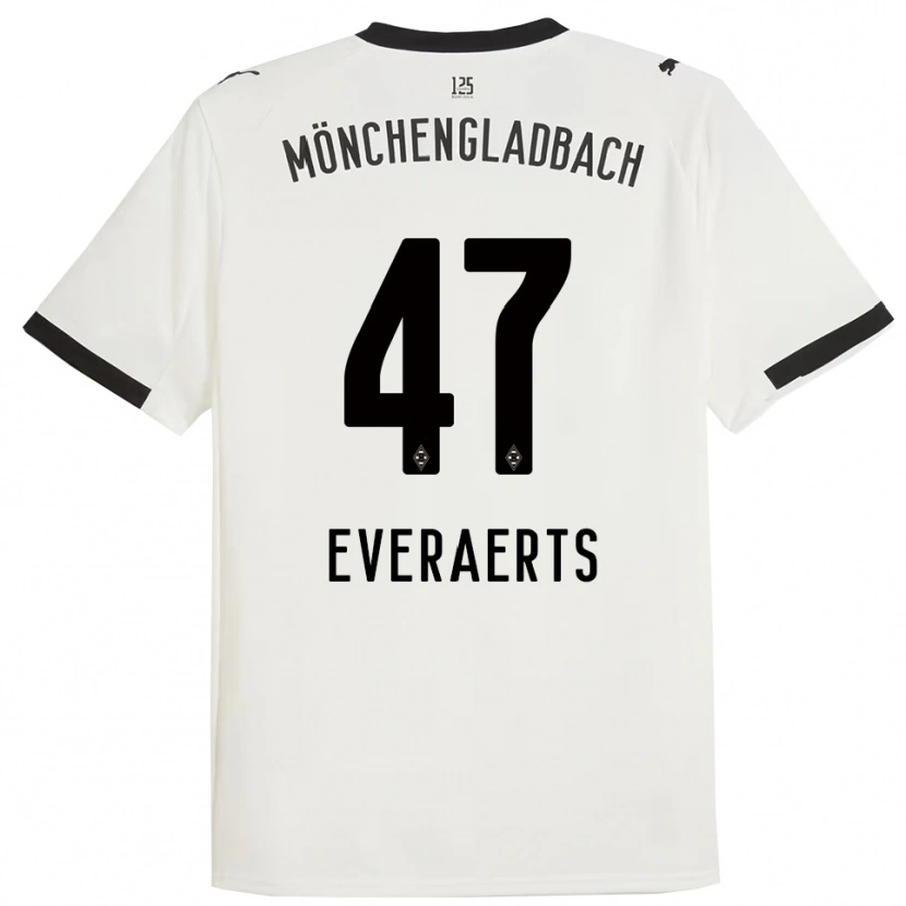 Danxen Kinderen Kim Everaerts #47 Wit Zwart Thuisshirt Thuistenue 2025/26 T-Shirt