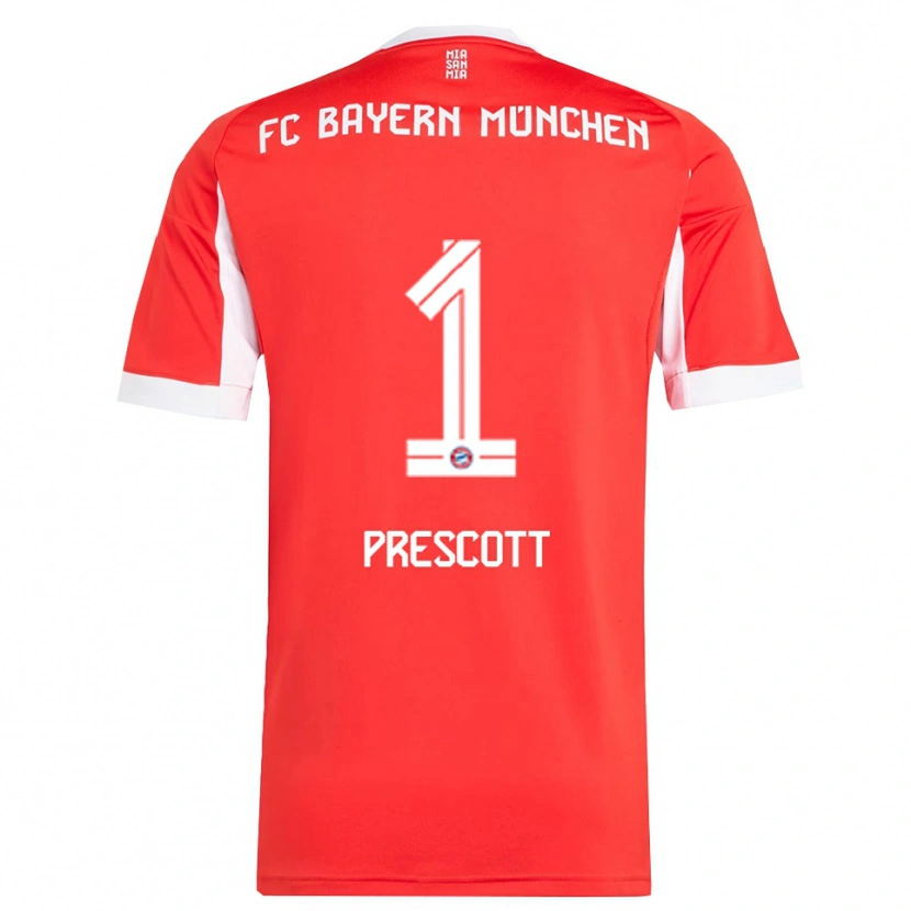 Danxen Kinderen Leonard Prescott #1 Wit Rood Thuisshirt Thuistenue 2025/26 T-Shirt