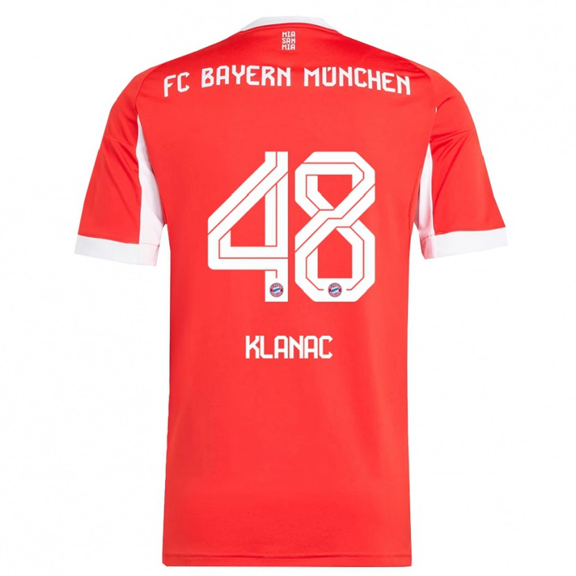 Danxen Kinderen Leon Klanac #48 Wit Rood Thuisshirt Thuistenue 2025/26 T-Shirt