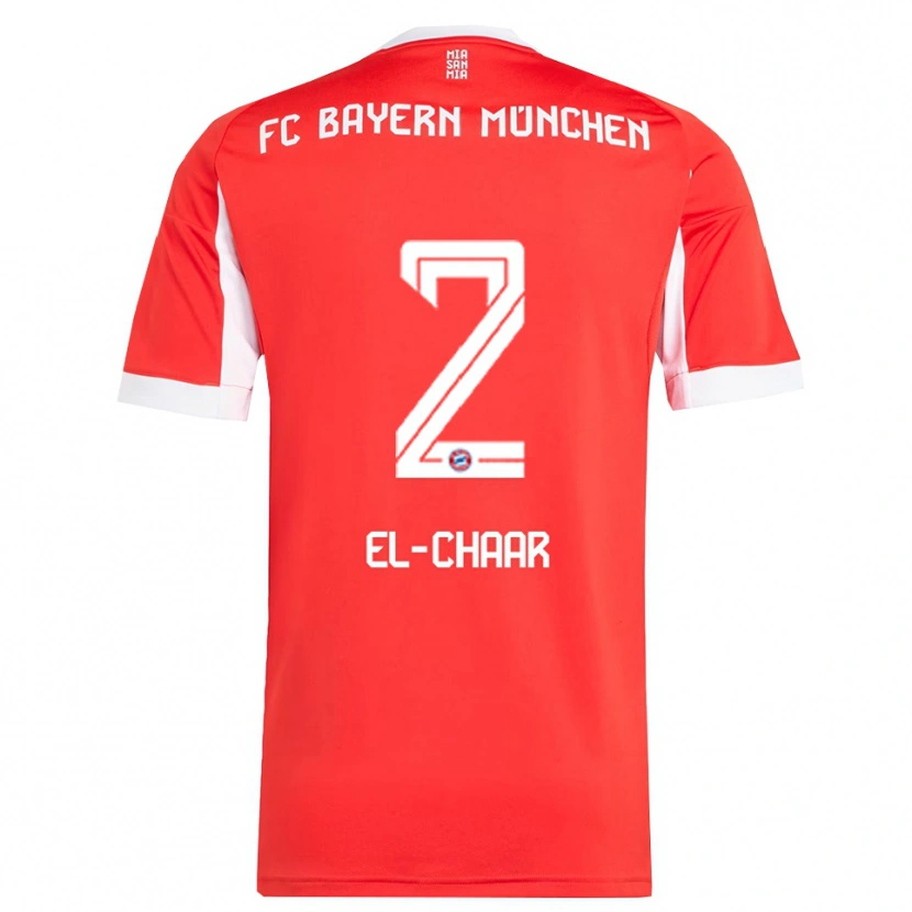 Danxen Kinderen Adam El-Chaar #2 Wit Rood Thuisshirt Thuistenue 2025/26 T-Shirt