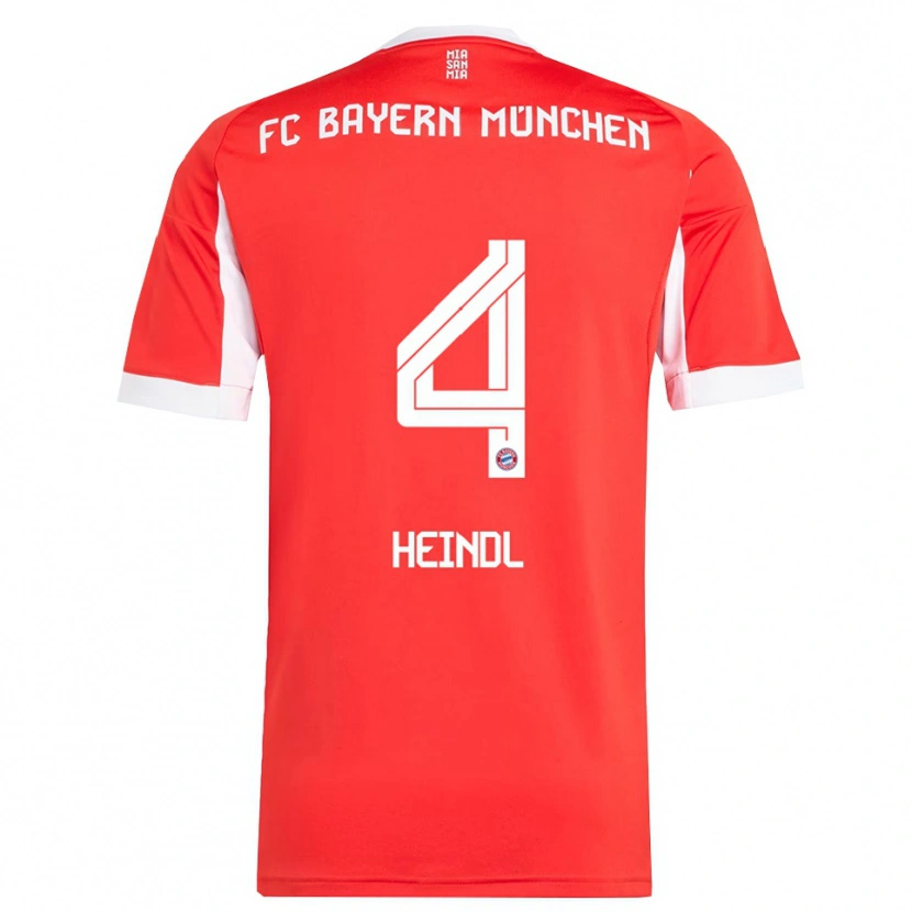 Danxen Kinderen David Heindl #4 Wit Rood Thuisshirt Thuistenue 2025/26 T-Shirt