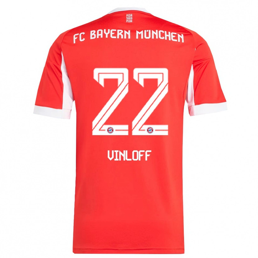 Danxen Kinderen Matteo Vinloff #22 Wit Rood Thuisshirt Thuistenue 2025/26 T-Shirt