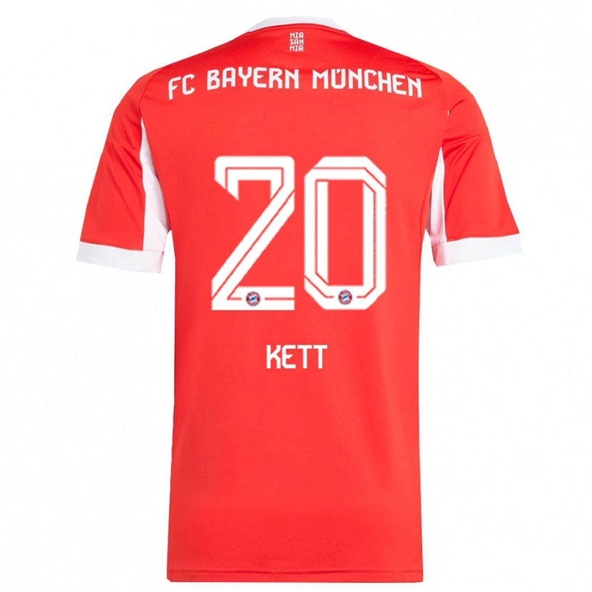 Danxen Kinderen Franziska Kett #20 Wit Rood Thuisshirt Thuistenue 2025/26 T-Shirt