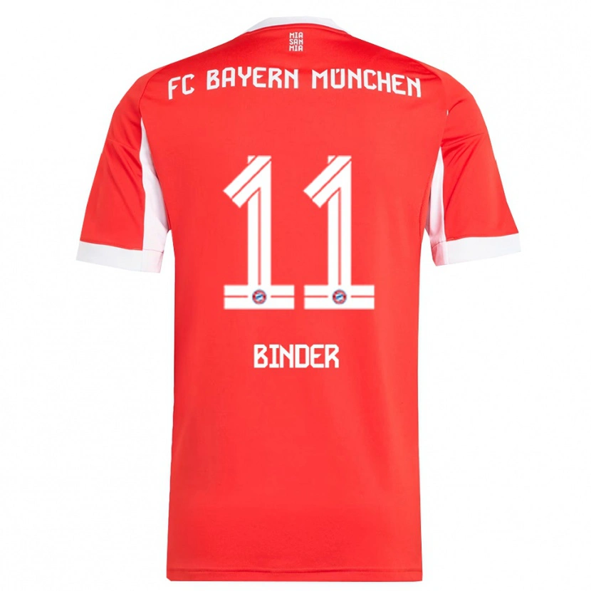 Danxen Kinderen Tim Binder #11 Wit Rood Thuisshirt Thuistenue 2025/26 T-Shirt