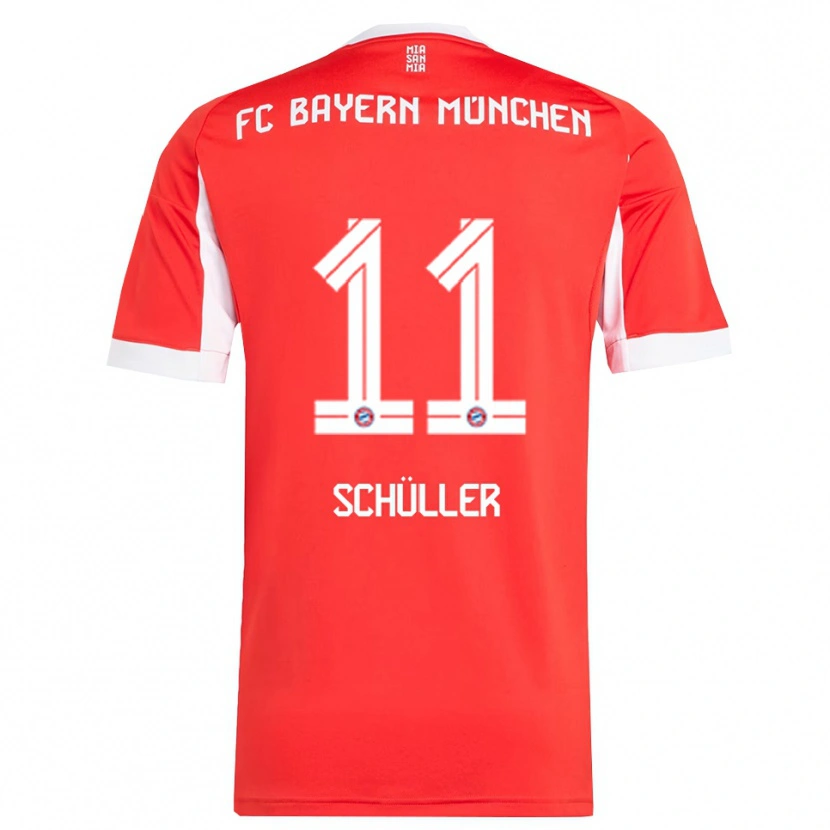 Danxen Kinderen Lea Schüller #11 Wit Rood Thuisshirt Thuistenue 2025/26 T-Shirt