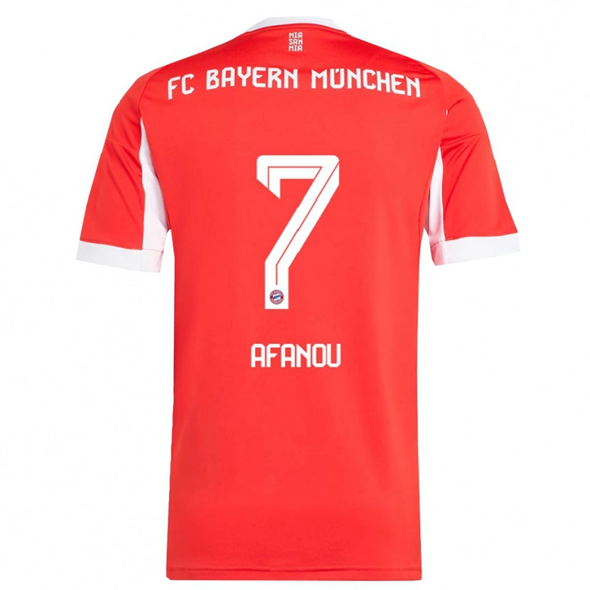 Danxen Kinderen Chris Afanou #7 Wit Rood Thuisshirt Thuistenue 2025/26 T-Shirt