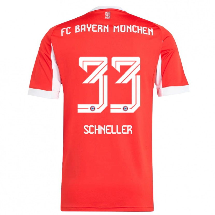 Danxen Kinderen Lukas Schneller #33 Wit Rood Thuisshirt Thuistenue 2025/26 T-Shirt