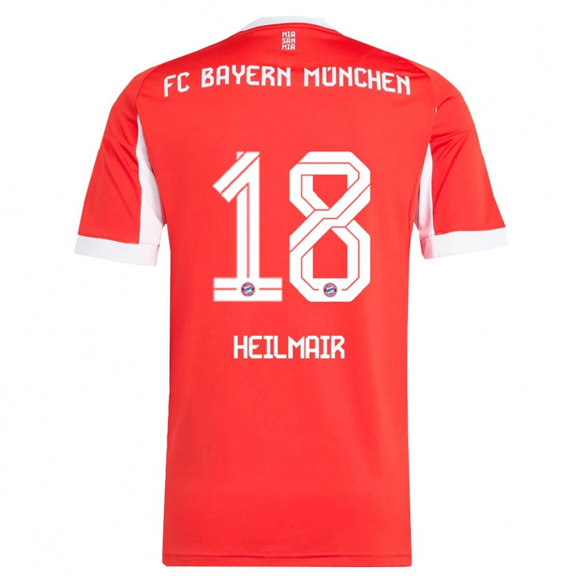 Danxen Kinderen Hannes Heilmair #18 Wit Rood Thuisshirt Thuistenue 2025/26 T-Shirt