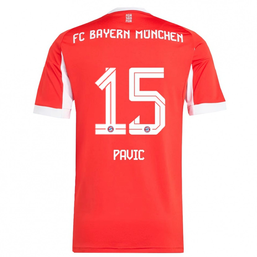 Danxen Kinderen Filip Pavic #15 Wit Rood Thuisshirt Thuistenue 2025/26 T-Shirt
