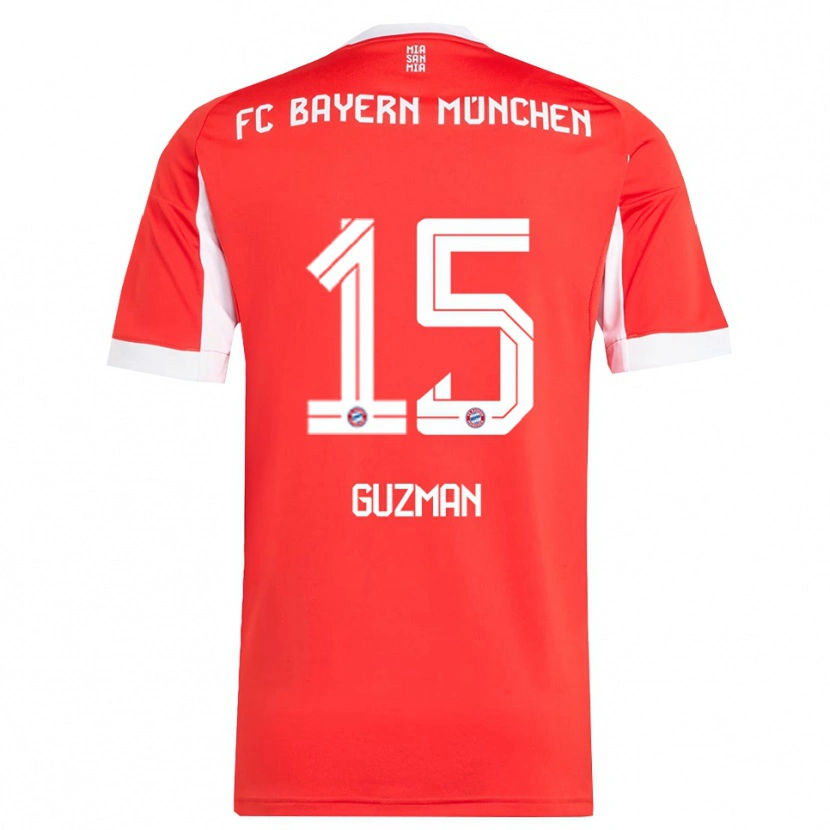 Danxen Kinderen Ana María Guzmán #15 Wit Rood Thuisshirt Thuistenue 2025/26 T-Shirt
