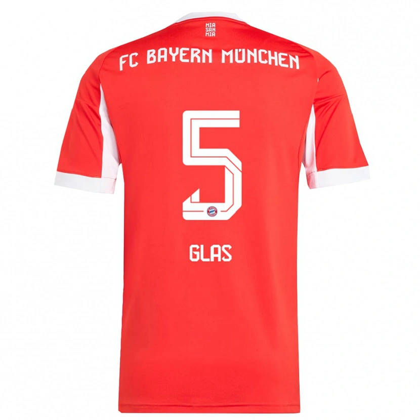 Danxen Kinderen Hanna Glas #5 Wit Rood Thuisshirt Thuistenue 2025/26 T-Shirt