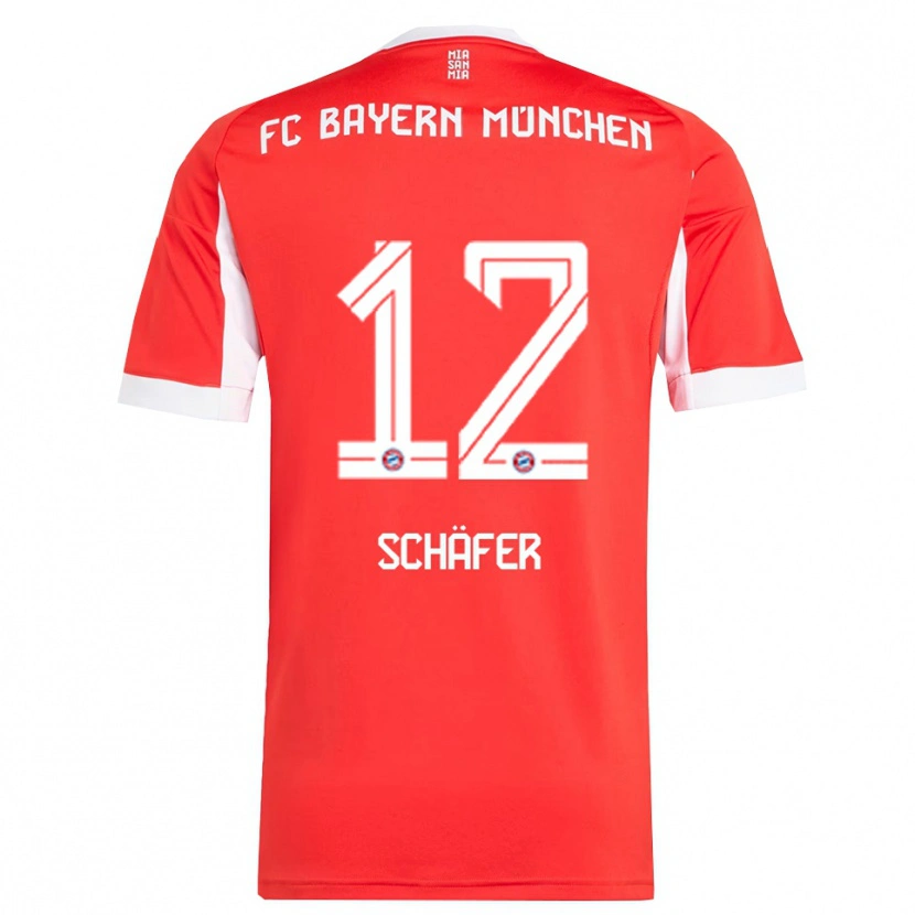 Danxen Kinderen Luis Schäfer #12 Wit Rood Thuisshirt Thuistenue 2025/26 T-Shirt