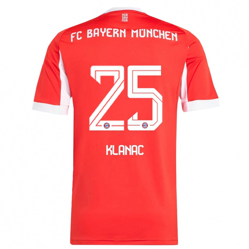 Danxen Kinderen Luka Klanac #25 Wit Rood Thuisshirt Thuistenue 2025/26 T-Shirt