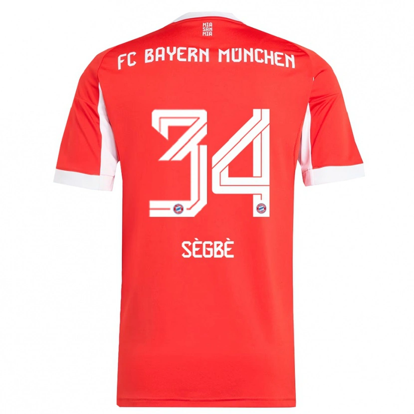 Danxen Kinderen Désiré Sègbè #34 Wit Rood Thuisshirt Thuistenue 2025/26 T-Shirt