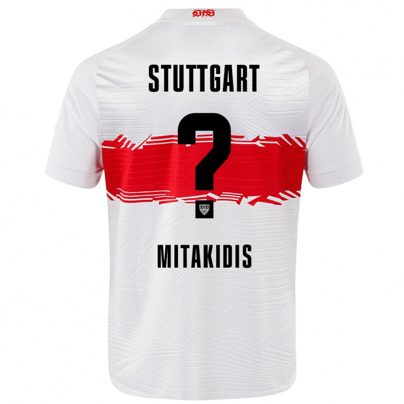 Danxen Kinderen Dimitrios Mitakidis #0 Wit Rood Thuisshirt Thuistenue 2025/26 T-Shirt
