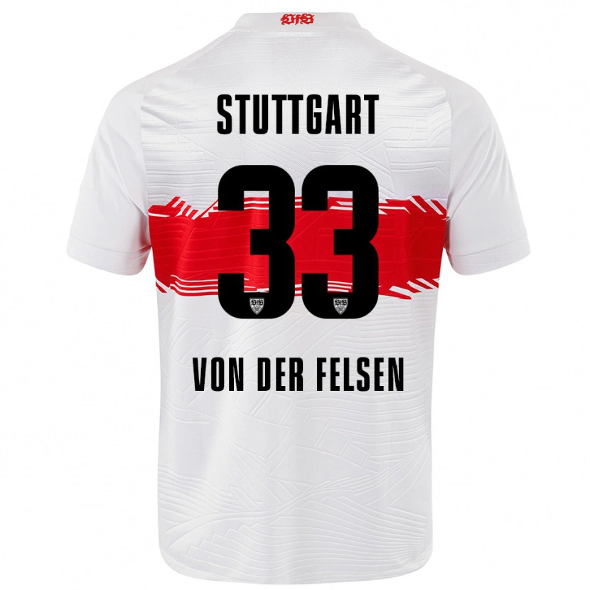 Danxen Kinderen Jerik Von Der Felsen #33 Wit Rood Thuisshirt Thuistenue 2025/26 T-Shirt