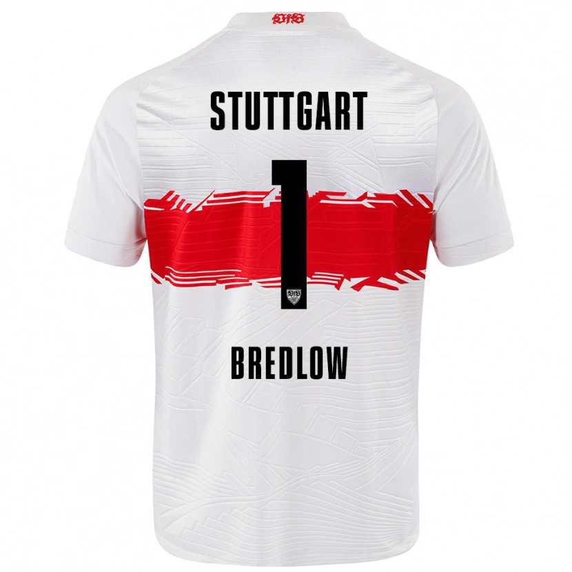 Danxen Kinderen Fabian Bredlow #1 Wit Rood Thuisshirt Thuistenue 2025/26 T-Shirt