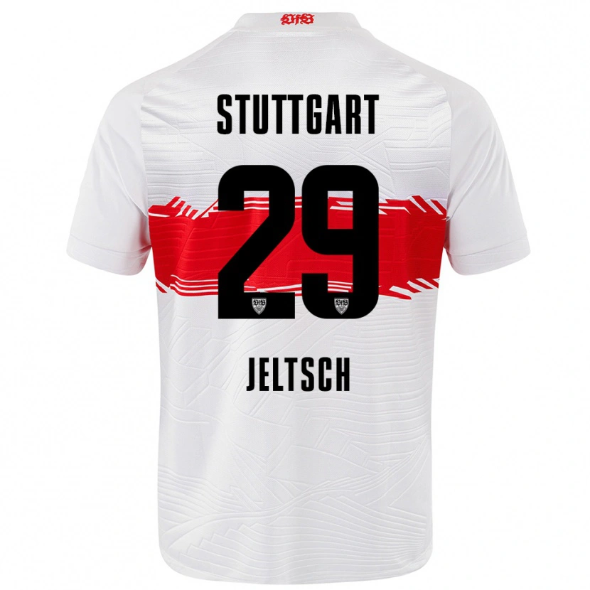 Danxen Kinderen Finn Jeltsch #29 Wit Rood Thuisshirt Thuistenue 2025/26 T-Shirt