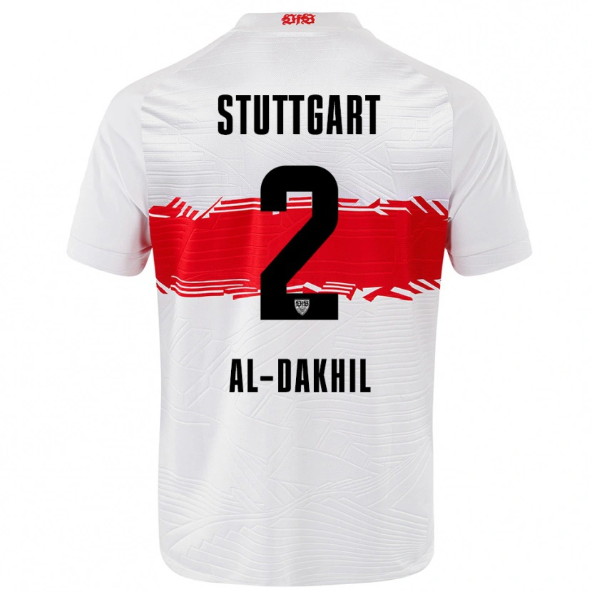 Danxen Kinderen Ameen Al-Dakhil #2 Wit Rood Thuisshirt Thuistenue 2025/26 T-Shirt