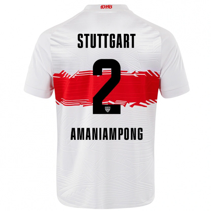 Danxen Kinderen Kaden Amaniampong #2 Wit Rood Thuisshirt Thuistenue 2025/26 T-Shirt