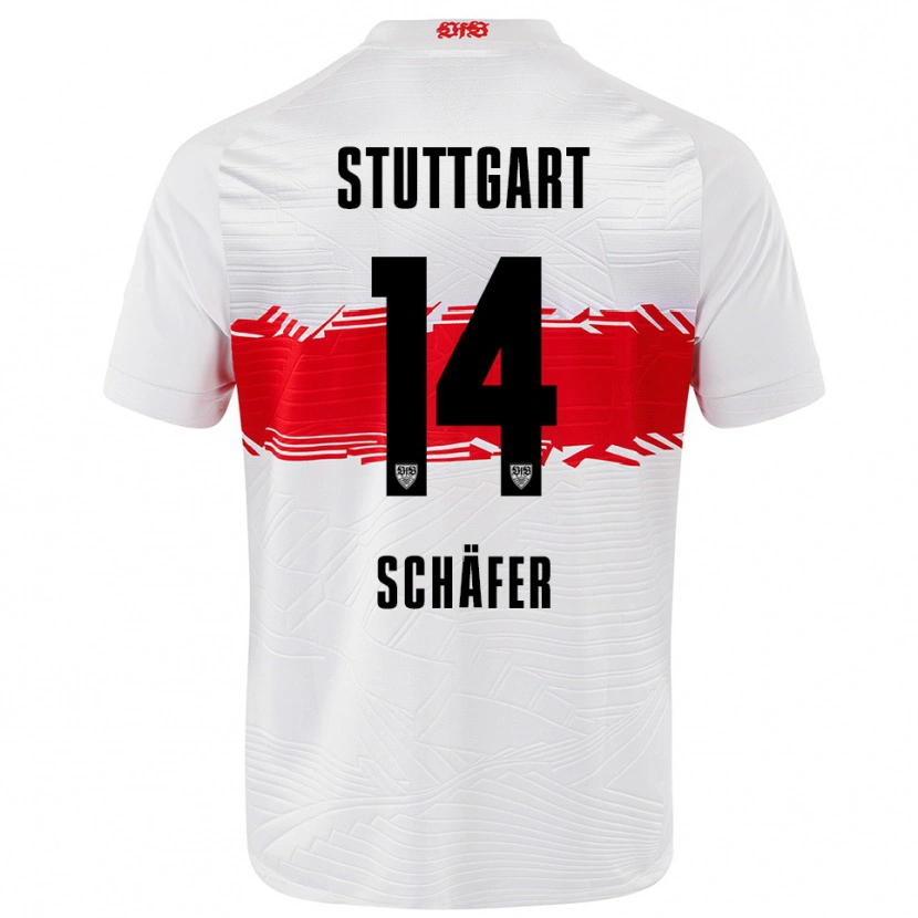 Danxen Kinderen Katharina Schäfer #14 Wit Rood Thuisshirt Thuistenue 2025/26 T-Shirt