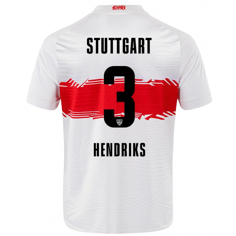 Danxen Kinderen Ramon Hendriks #3 Wit Rood Thuisshirt Thuistenue 2025/26 T-Shirt