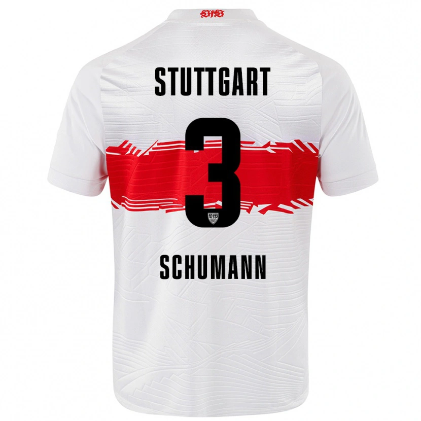 Danxen Kinderen Frederik Schumann #3 Wit Rood Thuisshirt Thuistenue 2025/26 T-Shirt